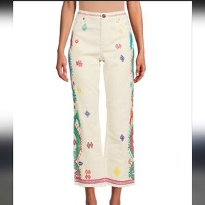 ETRO jeans with multicolor patterns Cream-colored SIZE 27 (Dragons)